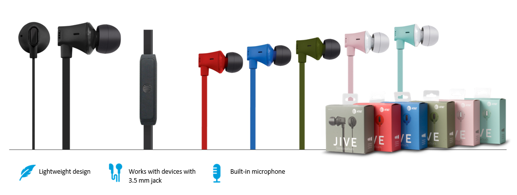 EBM03 JIVE Noise Isolating Earbuds with Line In Microphone Wired