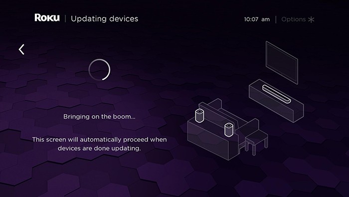 Roku speaker pairing screen