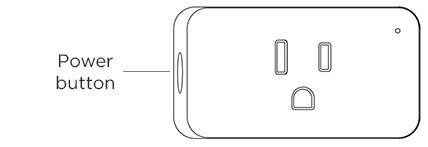 Power button location on the Roku Indoor Smart Plug SE