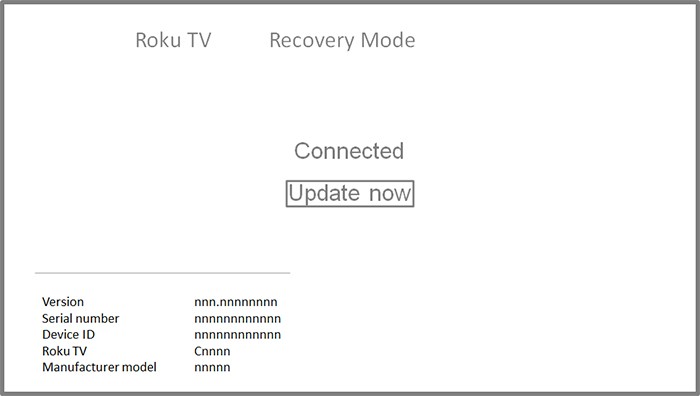 Recovery Mode screen - select update now