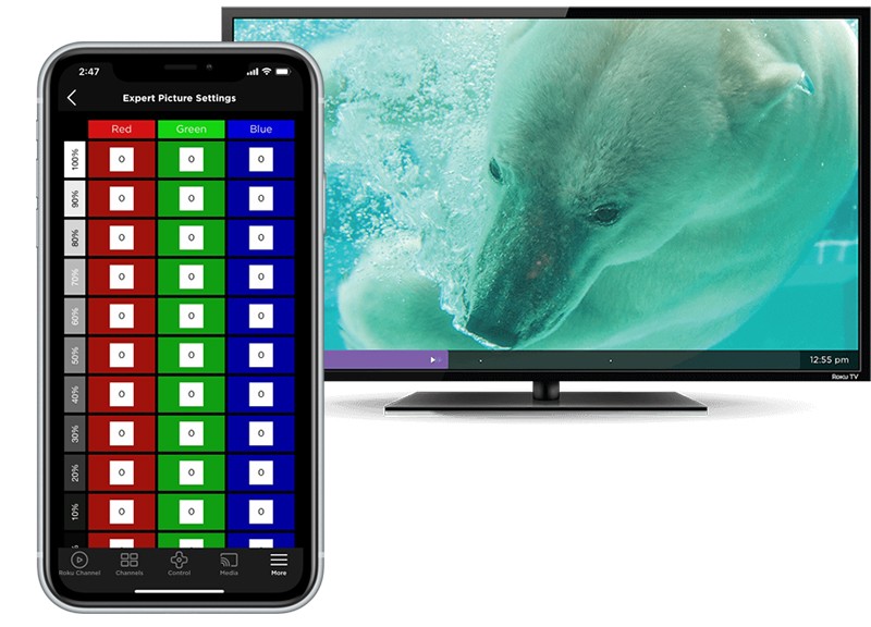 Expert Picture Settings on the Roku mobile app