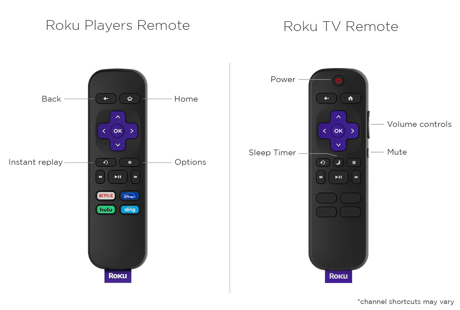 Roku simple remote comparison