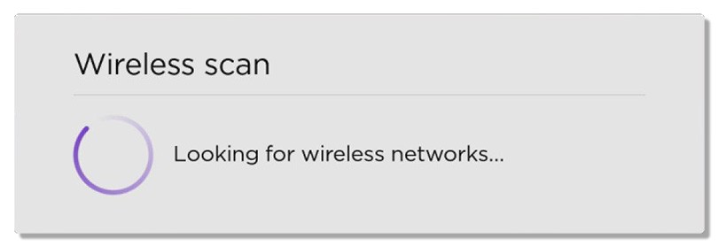 Connecting a Roku streaming device to Wi-Fi internet and looking for wireless network