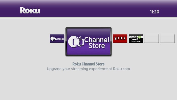 home screen on legacy Roku device