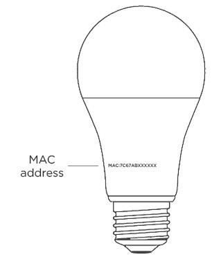 MAC address location on your Roku Smart Bulb SE