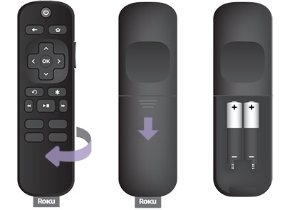 Insert batteries in the remote included with your Roku Ultra or Roku Ultra LT