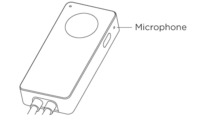 Microphone location on the controller included with your Roku Smart Light Strip SE