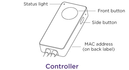 The MAC address for your Roku Smart Light Strip SE is located on the contrller