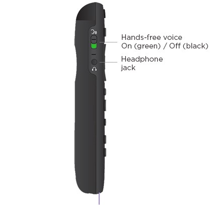 Hands-free slider on side of Roku Voice Remote Pro